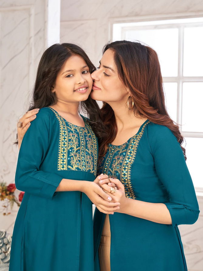 Blue Hills Emotion Mother Daughter Combo Wholesale Kurtis